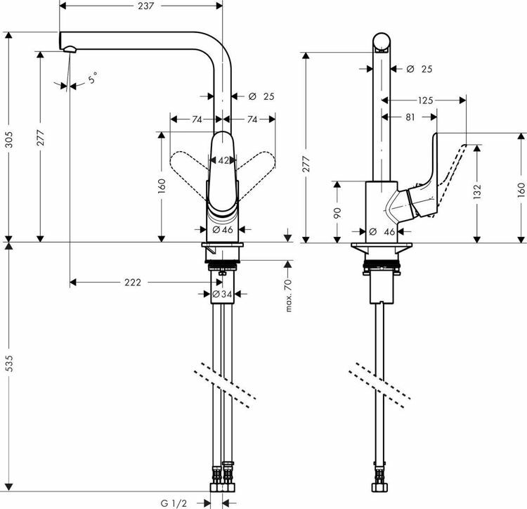 Picture of Hansgrohe Decor Kitchen Mixer 280 with Swivel Spout