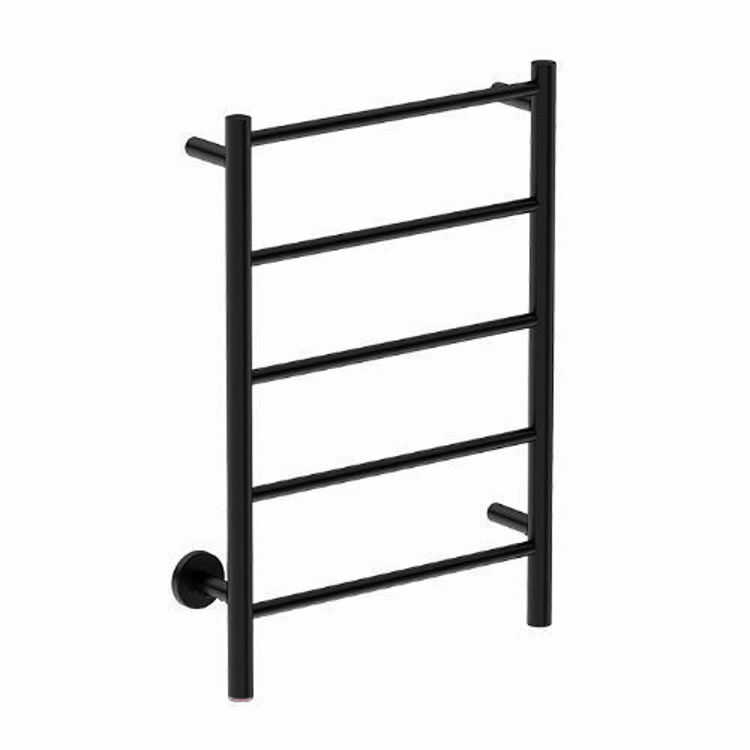 Picture of Bathroom Butler Natural 5 Bar 500 mm Straight Heated Towel Rail Matt-Black