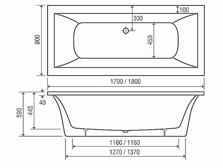 Picture of Bergamo 1800 x 800 Free Standing Acrylic Skirted Bath