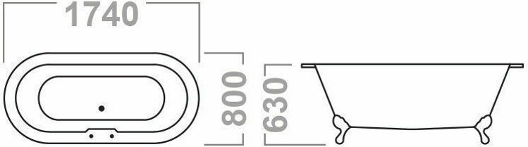 Picture of Cambridge Freestanding Bath 1740 x 800