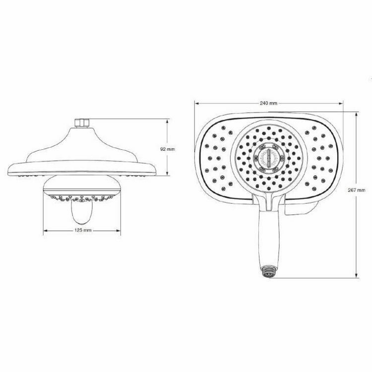 Picture of Cobra Spectra Shower Head with Integrated Hand Shower