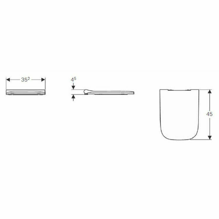 Picture of Geberit Smyle Square Soft Closing Sandwich Type Seat (Seat only)