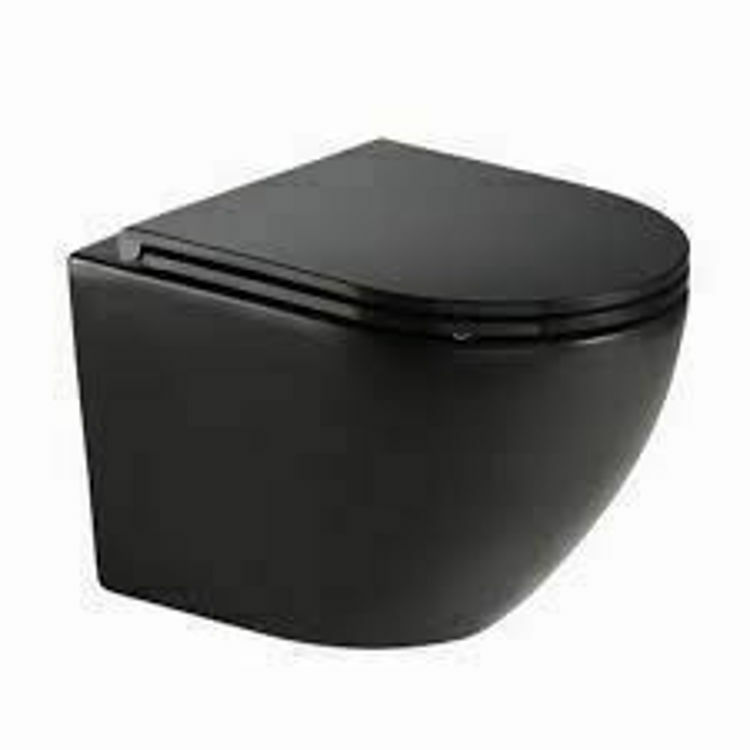 Picture of Gio Alvito Rimless Wall Hung Pan with Soft Close Seat (Matt Black)