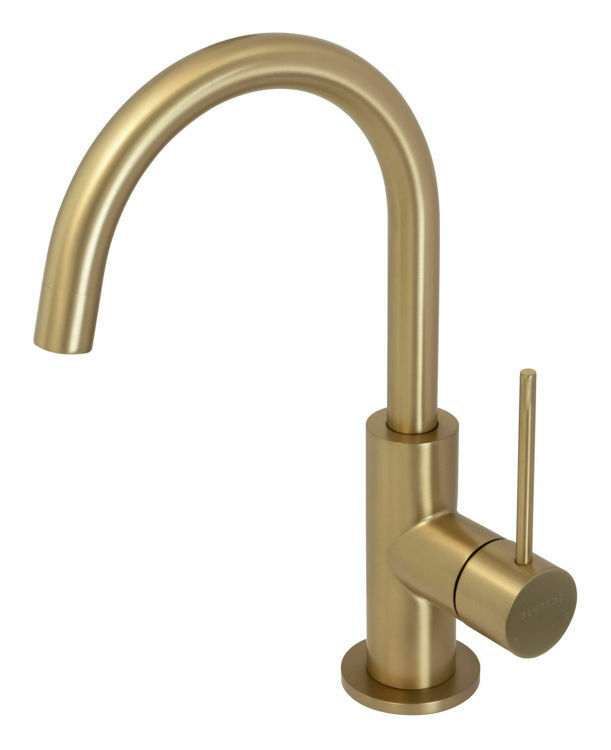 Picture of LACE  BASIN MIXER GOOSENECK BRASS