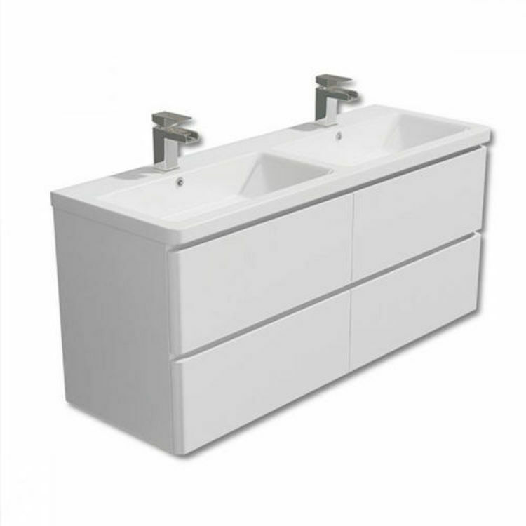Picture of Milan 1200 Double Drawer Cabinet Vanity Combo