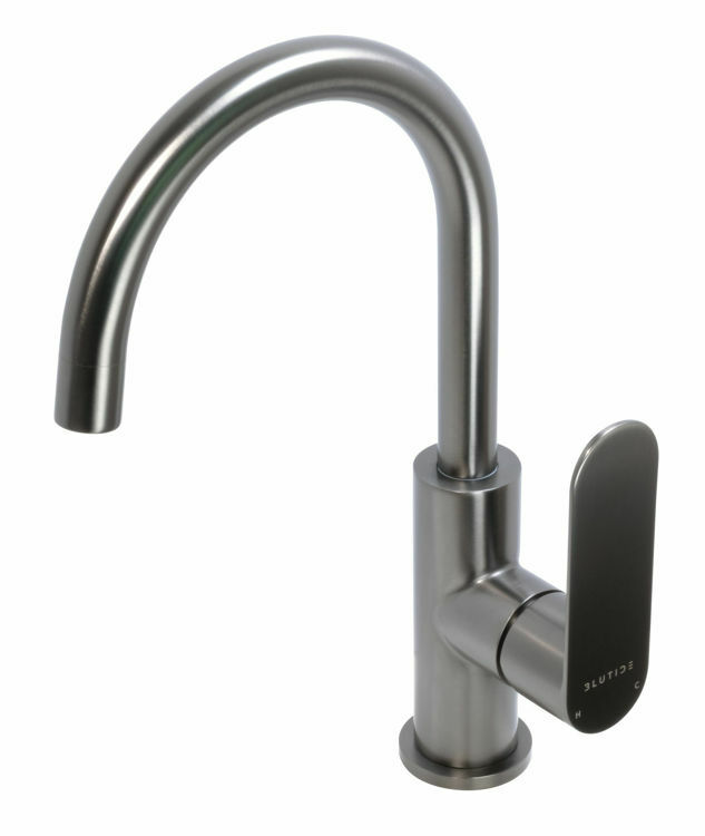 Picture of SATIN BASIN MIXER GOOSENECK GUNMETAL