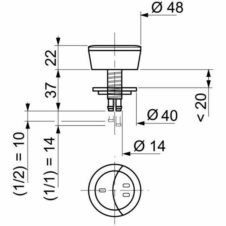 Picture of Wirquin MW2 Dual Flush Button (Brushed Bronze)