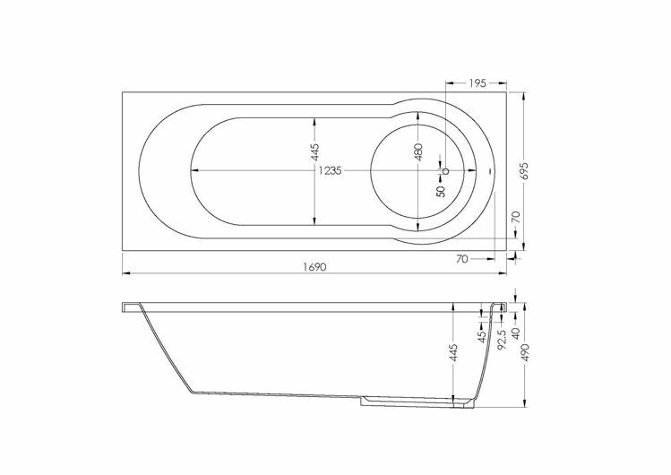 Picture of KOBE BUILT-IN S/BATH + SCREEN 1700 x 700