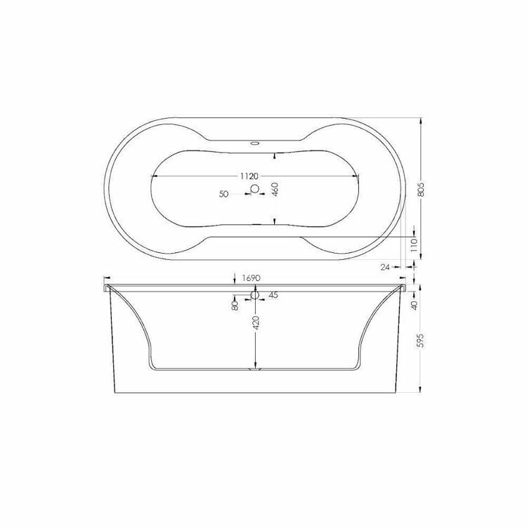 Picture of DUNDEE F/S SKIRTED BATH 1700 x 800